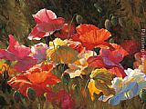 Famous Poppies Paintings - Poppies in Sunshine by Leon Roulette